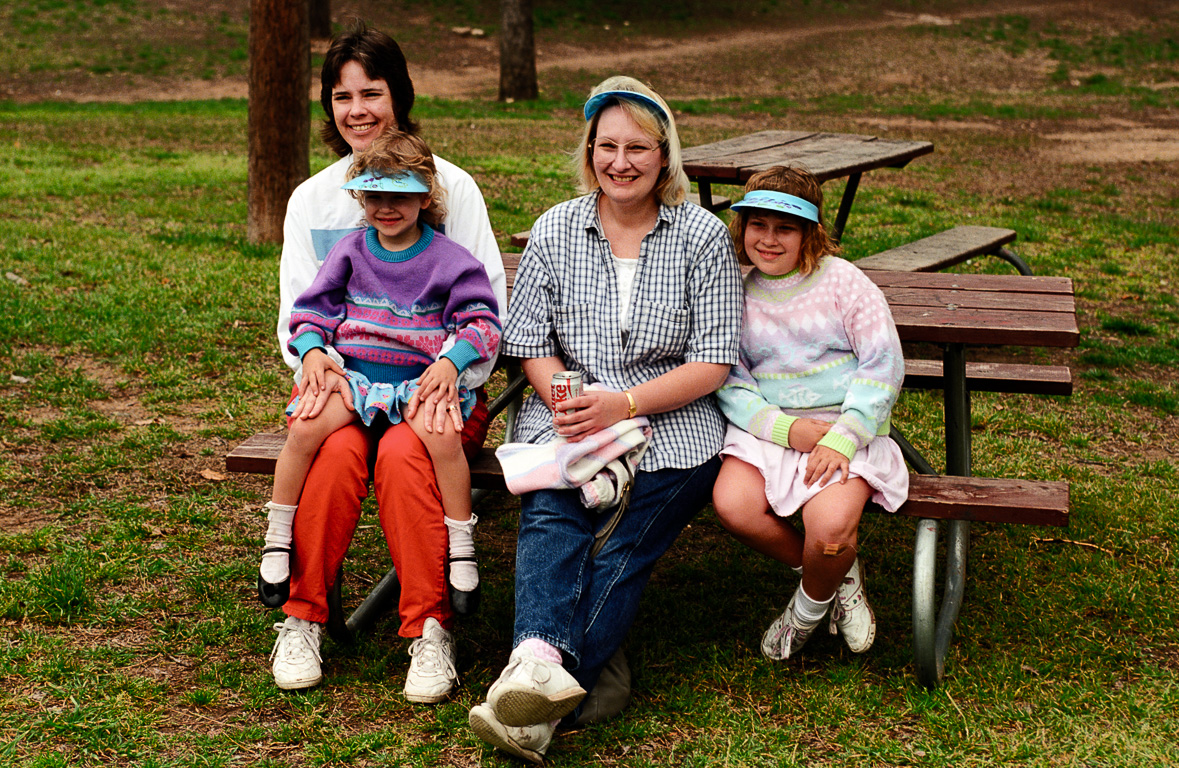 Sarah, Megan, Ellen & Kristy in Zilker Park (1989)