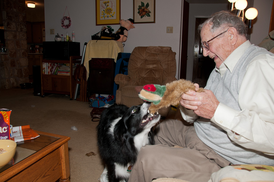 Casey playing with Dad