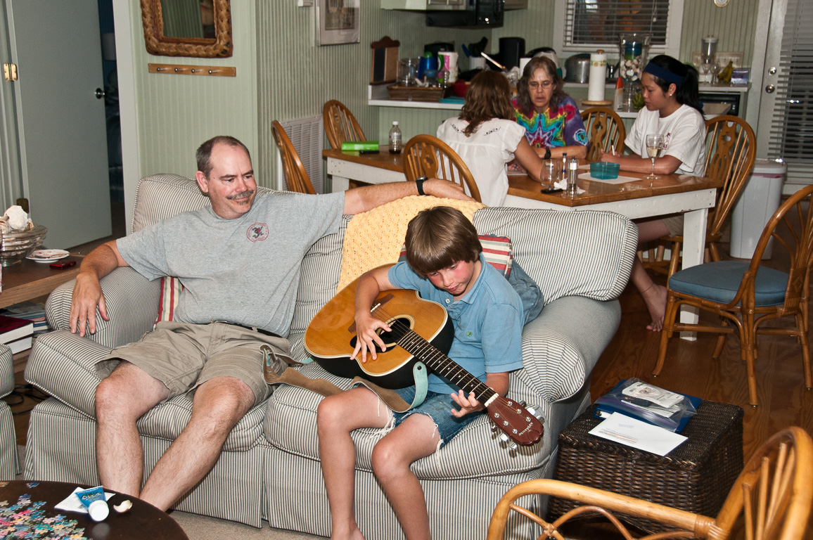 Henry & Sean playing the guitar