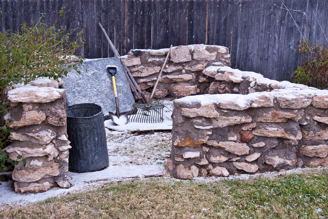 Snow in the Terrell's back yard