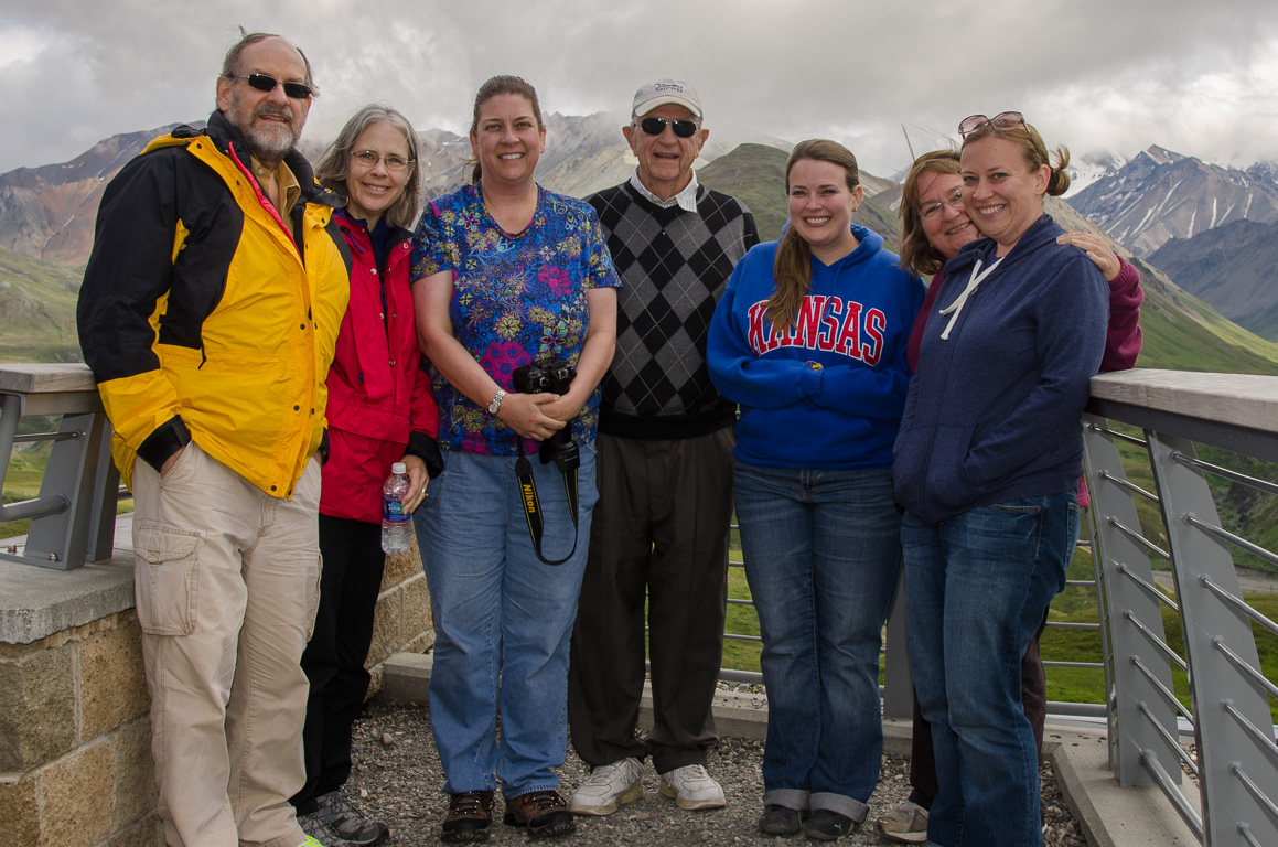 Ed, Sarah, Scherre, Dad, Megan, Martha & Kristy in Denali