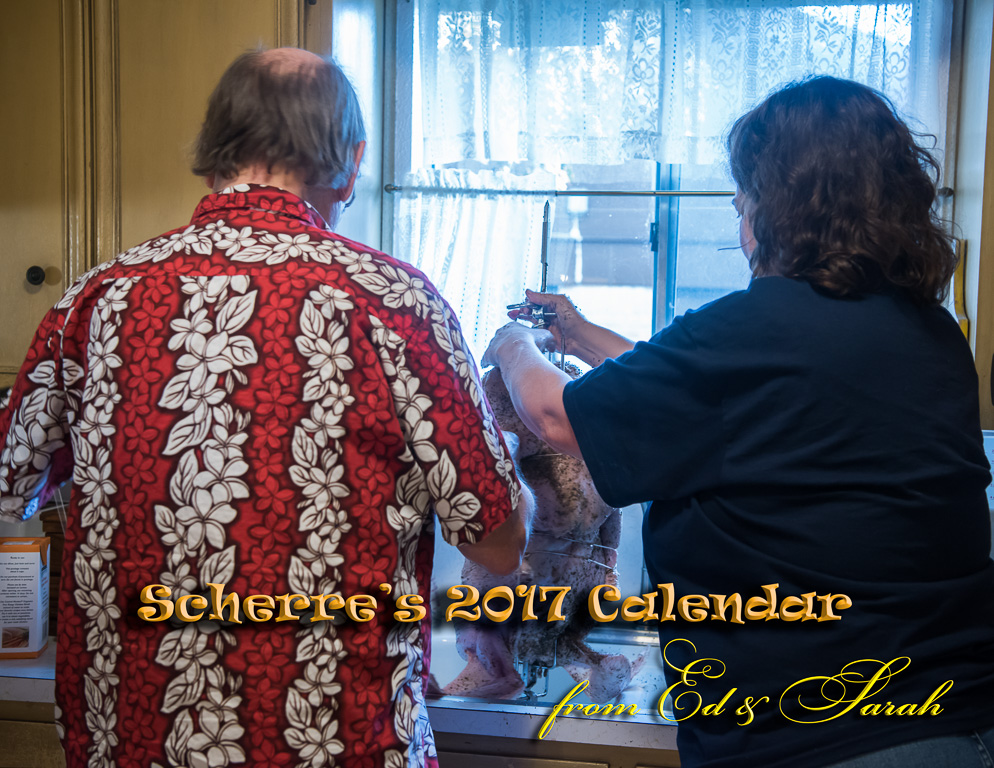 Ed & Scherre preparing the turkeys